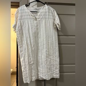 Madewell Tie Sleeve Dress in Stripe (White)